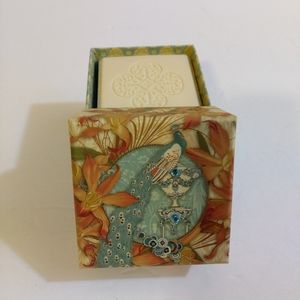 NEW Punch Studio Peacock Embellished Soap Box Green Tea Scent Keepsake  Box